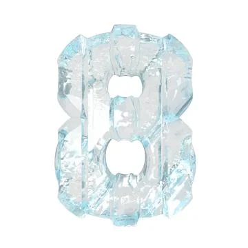 Ice symbol with thick vertical straps. number 8 Illustrazione stock