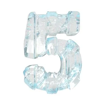 Ice symbol with thick vertical straps. number 5 Illustrazione stock