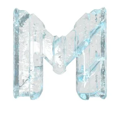 Ice symbol with thick vertical straps. letter m Stock Illustration