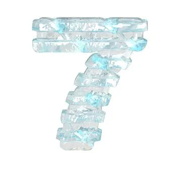 Ice symbol with thin horizontal straps. number 7 Illustrazione stock