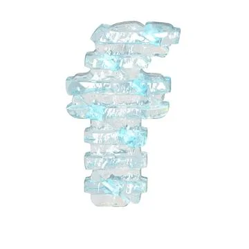 Ice symbol with thin horizontal straps. letter f Illustrazione stock
