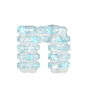 Ice symbol with thin horizontal straps. letter n Stock Illustration