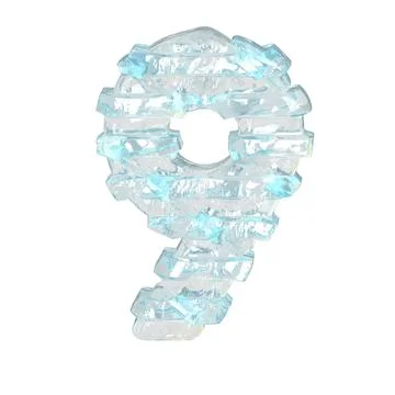 Ice symbol with thin horizontal straps. number 9 Stock-Illustration