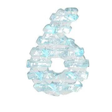 Ice symbol with thin horizontal straps. number 6 Stock Illustration