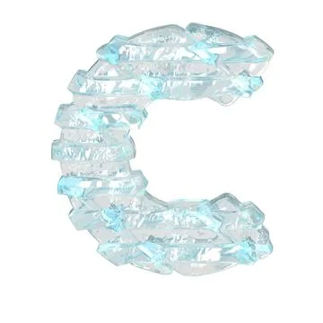 Ice symbol with thin horizontal straps. letter c Stock Illustration