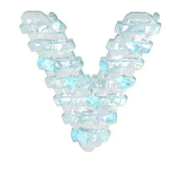 Ice symbol with thin horizontal straps. letter v Stock Illustration