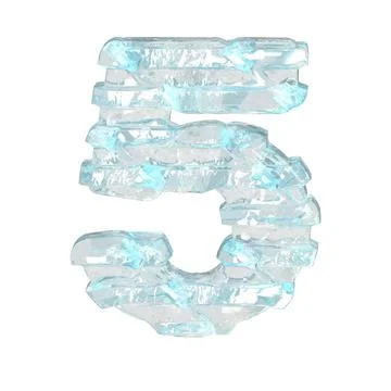 Ice symbol with thin horizontal straps. number 5 Stock Illustration