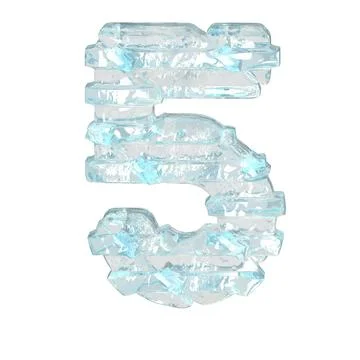 Ice symbol with thin horizontal straps. number 5 Stock-Illustration