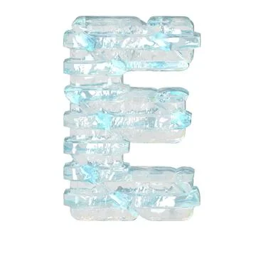 Ice symbol with thin horizontal straps. letter e Stock Illustration
