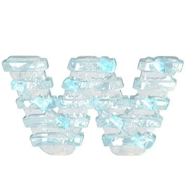 Ice symbol with thin horizontal straps. letter w Stock-Illustration