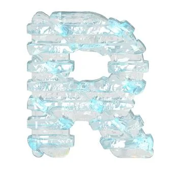 Ice symbol with thin horizontal straps. letter r Illustrazione stock