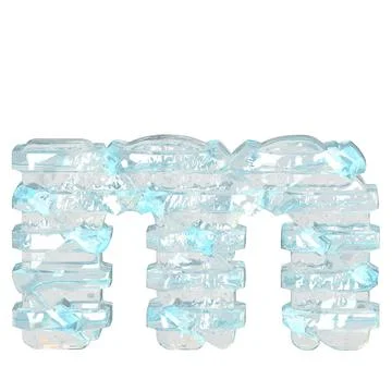 Ice symbol with thin horizontal straps. letter m Stock Illustration