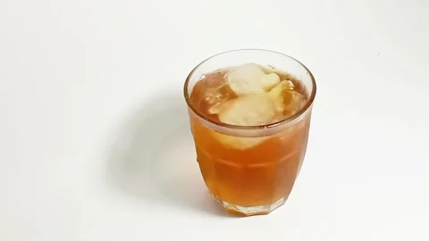 Ice tea in glass Stock Footage 286862604