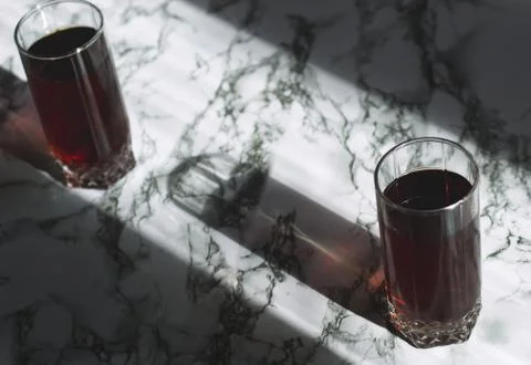 Ice tea in a glass Stock Photos