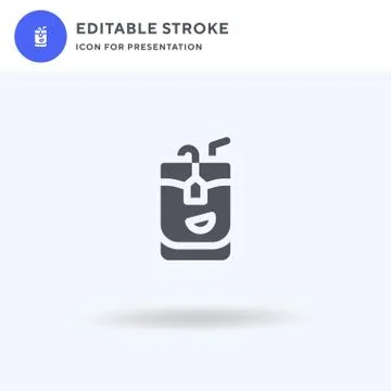 Ice Tea icon vector, filled flat sign, solid pictogram isolated on white, log 스톡 일러스트