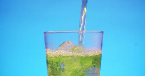 Ice tea, lemonade, on various color backgrounds. Stock Footage 244666753