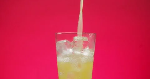 Ice tea, lemonade, on various color backgrounds. Stock Footage 244666894