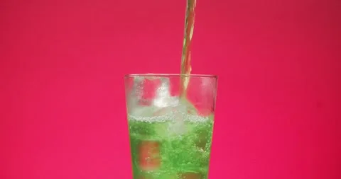 Ice tea, lemonade, on various color backgrounds. Stock Footage 244666926