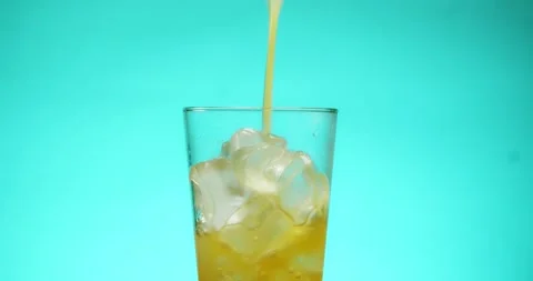 Ice tea, lemonade, on various color backgrounds. Stock Footage 244666933