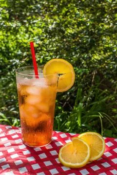 Ice tea with lemons Stock Photos
