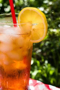 Ice tea with lemons Stock Photos