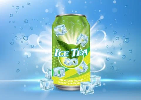 Ice tea poster, banner vector design template Stock Illustration