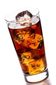 Ice tea on white background Stock Photos