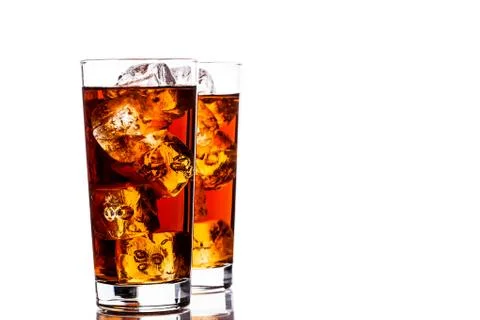 Ice tea on white background Stock Photos