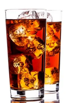Ice tea on white background Stock Photos