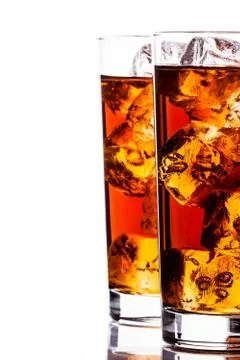 Ice tea on white background Stock Photos