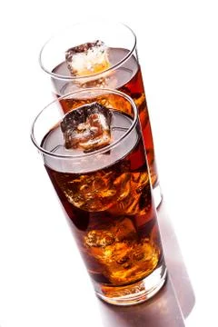 Ice tea on white background Stock Photos