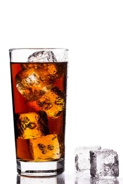 Ice tea on white background Stock Photos