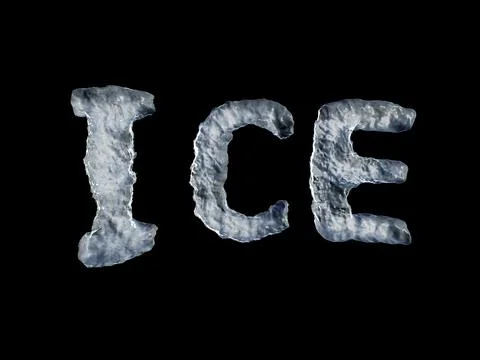 Ice text on black background use with Screen in PS Illustrazione stock
