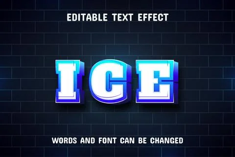 Ice text - editable text effect Stock Illustration