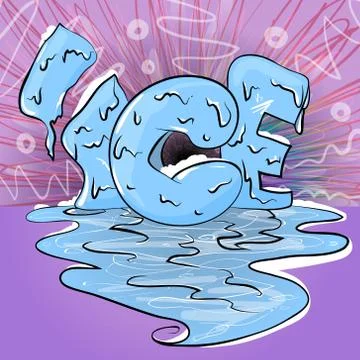 Ice text . Icy text Stock Illustration