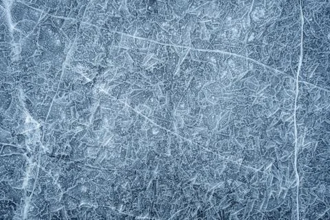 Ice texture, background. High angle view of empty frozen lake with copy space Stock Photos
