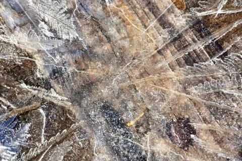 Ice texture on the ground Foto stock