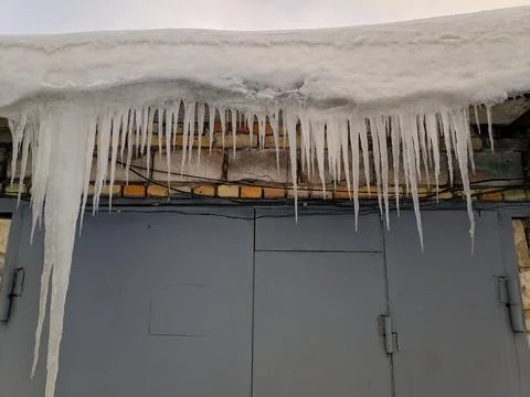 Ice texture. icicles. winter. winter weather. stilt and snow. cracks in the.. Stock Photos