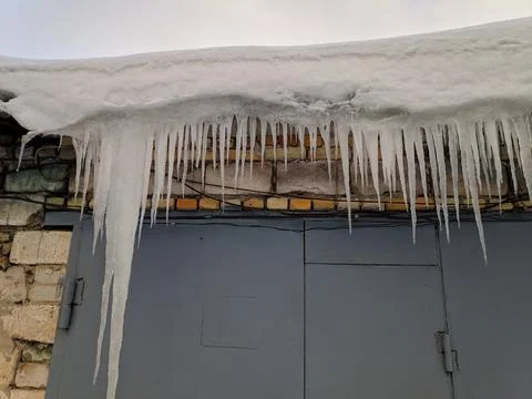 Ice texture. icicles. winter. winter weather. stilt and snow. cracks in the.. Stock Photos