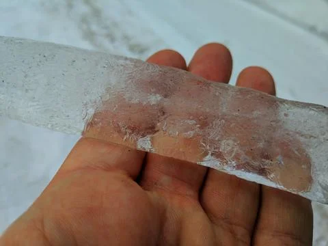 Ice texture. icicles. winter. winter weather. stilt and snow. cracks in the.. Stock Photos