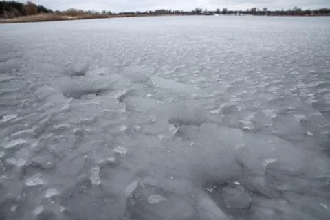 Ice texture on the lake Fotos de archivo