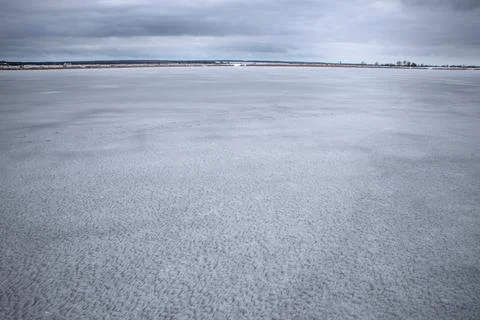 Ice texture on the lake 写真素材