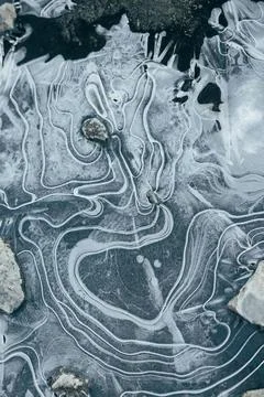 Ice texture on lake Stock Photos