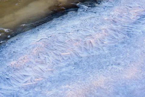 Ice Texture on the River Фото