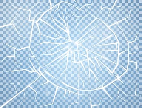 Ice texture on transparent background. Realistic broken ice surface. Broken g Stock Illustration