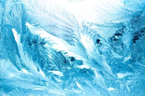 Ice texture on the window, white Stock Photos
