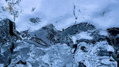Ice texture on the window. Winter background Stock Photos