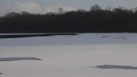 The ice is thawing on the river. Stock Footage 149784284