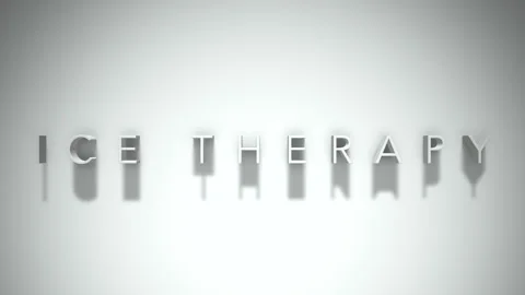 Ice therapy 3D title animation with shadows on a white background Stock Footage 297010999