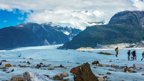 A ice time lapse in the Exploradores Glacier in Chilean Patagonia Video stock 86647734